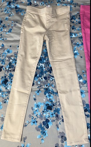 Girls SO Pants 12 Lot 2 Pink Tan Khaki NWOT Elastic Waistband Skinny Jegging - Picture 6 of 8