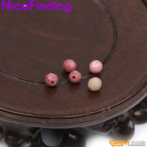 Natural Smooth Faceted Rhodonite Stone Beads For Jewelry Making 6,8,10,12,14mm - Picture 57 of 90