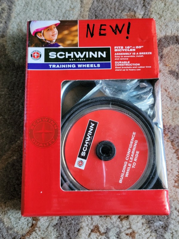 NEW Schwinn Training Wheels Fits 16" to 20" Bicycles With Mounting Hardware