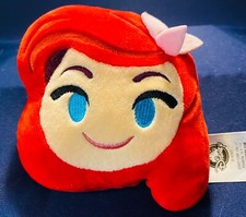 DISNEY STORE REVERSIBLE PLUSH EMOJI FACE of ARIEL THE LITTLE MERMAID - 5.5  