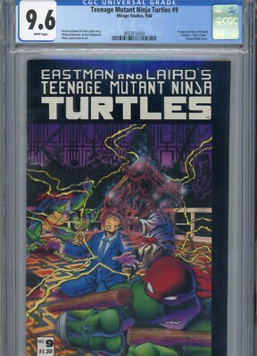 TEENAGE MUTANT NINJA TURTLES #9 NM 9.6 CGC WHITE PAGES EASTMAN LAIRD COVER STORY