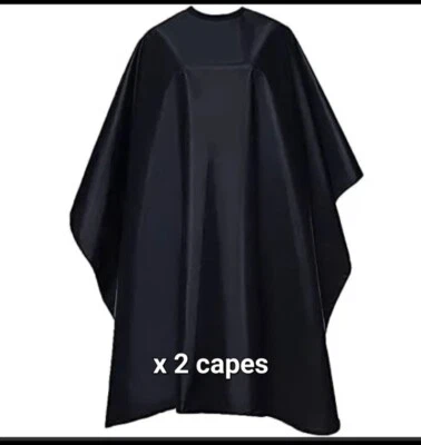 2x Professional Hair Cutting Cape, Salon Styling Cape w Adjustable Snap Closure