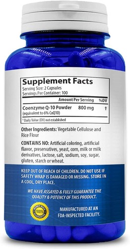 NasaBeahava Pure CoQ10 800mg Per Serving Extra Strength 200 Capsules - Picture 2 of 6