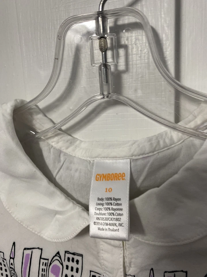 Gymboree девочек размер 10 шикарный и игривый городской пейзаж верх и фиолетовая юбка носили 1 X - Изображение 3 из 4