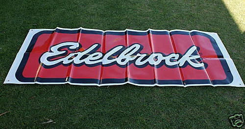 Edelbrock Banner Huge 96 x 36 Holley NOS Drag Race Speedway Nascar Drift Mancave - Image 2 of 4