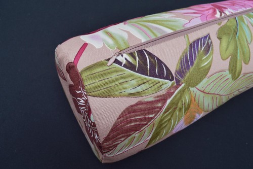 LF807g Gray Purple Pink white Cotton Canvas Neck Yoga Bolster Case Pillow Cover - Picture 2 of 7