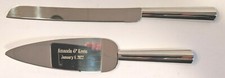 Modern Wedding Cake Knife Server Set Cake Server has been engraved see pics