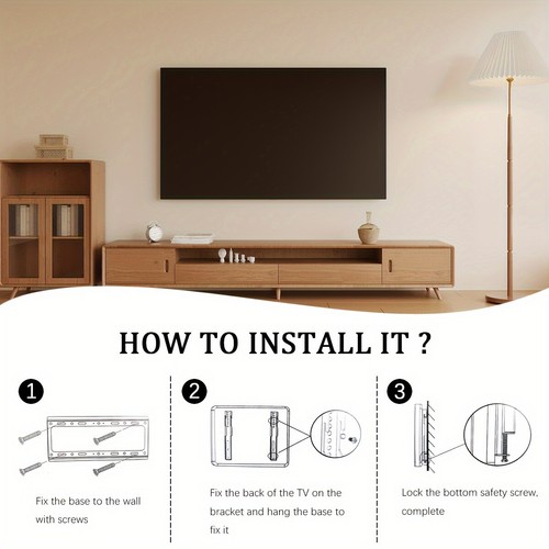 TV WALL BRACKET MOUNT SLIM FOR 26 30 32 40 42 50 63" INCH FLAT 3D LCD LED Uk - Picture 6 of 14