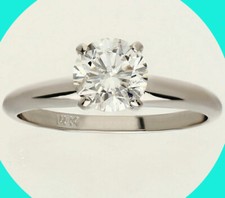 New w/tag 1CT G diamond solitaire engagement ring 14K white gold round brilliant