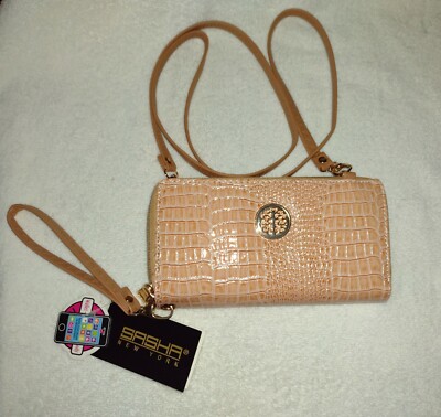 '' SASHA '' NEW YORK ..  ORANGE CLUTCH / PURSE ''NEW WITH TAGS'' DETACHABLE STRAPS
