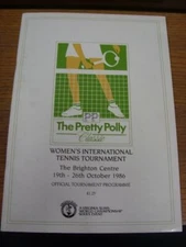 19/10/1986 Tennis Programme: The Pretty Polly Womens International Tournament [A