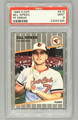 1989 Fleer Baseball Bill Ripken FF Error Card #616 PSA 9 MINT! | eBay