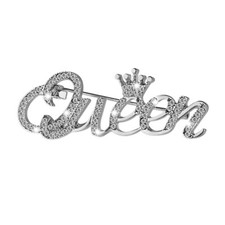 Yolev Queen Crown Brooch Pins for Women Girls silver