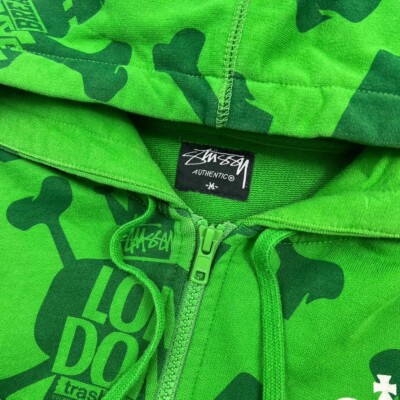 Vintage Stussy Skulls Zip Up Hoodie - Medium | eBay UK