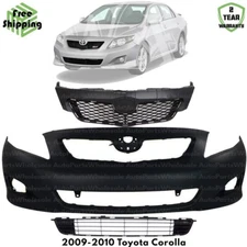 Front Bumper Cover Fascia & Grille Assembly Kit For 2009-2010 Toyota Corolla