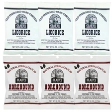 Claeys Old Fashioned Licorice & Horehound 6 Bags 6oz Retro Mix Christmas Sale