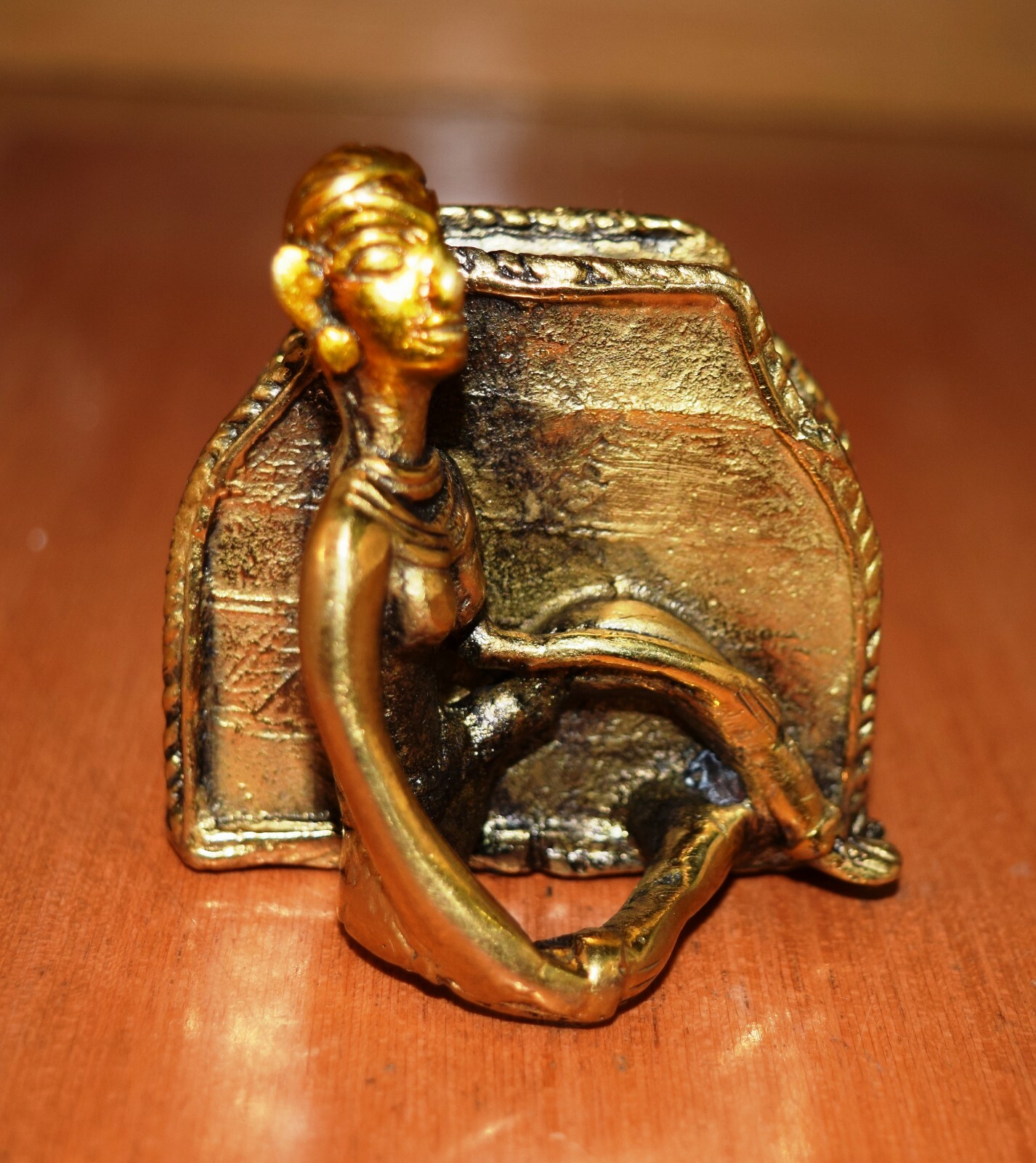 Card Holder Brass Handmade Tribal Man Design Office Decor Unique Gift Item MD24-image