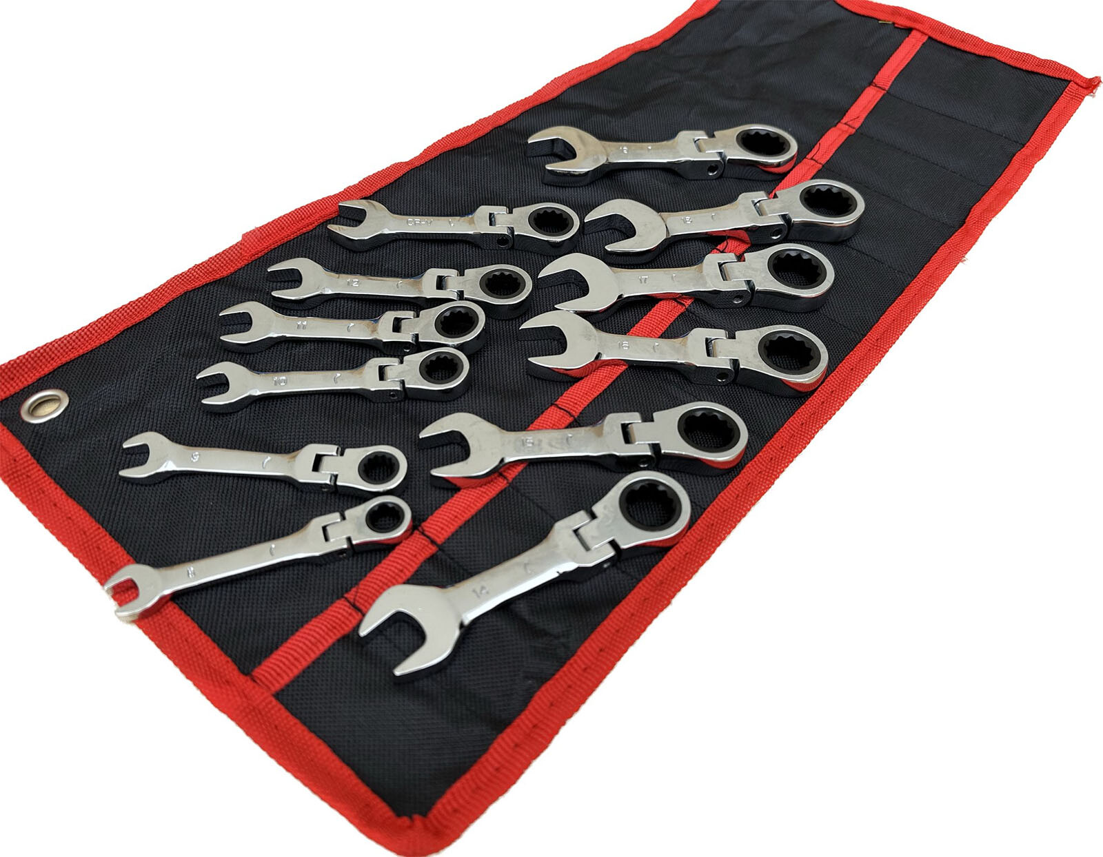 12pcs Stubby Combination Flexible End Stubby Wrench Set Metric 12Point