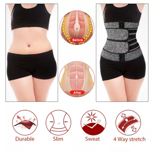 Women Waist Trainer Sauna Neoprene Sweat Belt Tummy Control Gym Yoga Body Shaper - Picture 3 of 14