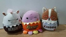 SET of 3 NEW 5 SQUISHMALLOWS HERSHEY, REESE'S, KISSES NWT