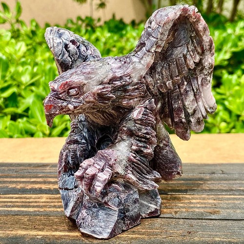 2.09LB Natural Purple Lithium Mica Crystal Hand carved spiritual restoration - Picture 4 of 14