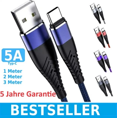 Ladekabel USB Typ C Datenkabel für Samsung Huawei Xiaomi Handy Schnellladekabel - Bild 1 von 4