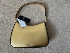 Image of Ralph Lauren crosshatch Danni Shoulder Bag - Gold - New With Tags