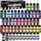 FansArriche Airbrush Farbe, 44 Farben+6 Verdünner, Acryl-Luftpinsel-Set, blickdi