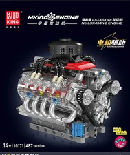 MOULD KING 10171 Motorized LSX454 V8 Engine Technical Building Blocks Toy for Ki