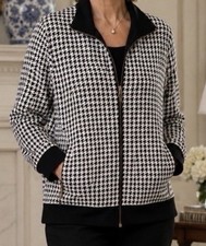 Chico s Travelers Sparkle Houndstooth Jacket Chico s Size 2 / 12 L