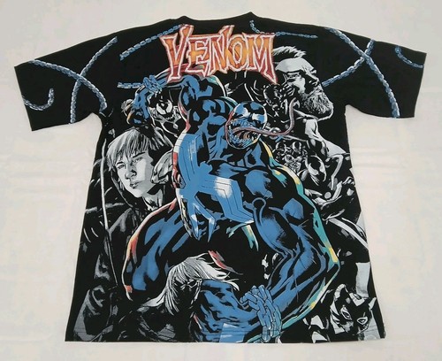 Vintage Reprint Venom Marvel Comics All Over Print Mens T Shirt Size XL Bootleg - Picture 8 of 15