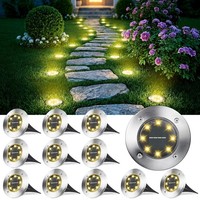 Solar Bodenleuchten Garten 8 Leds Warmweiß IP65 Wasserdicht 12 StüCk 3000K AußEn