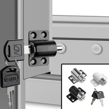 Sliding Door Window Lock Aluminum Alloy Security Catch with Keys