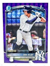 DAX KILBY 2025 BOWMAN CHROME DRAFT 1ST PURPLE GEOMETRIC /250 YANKEES