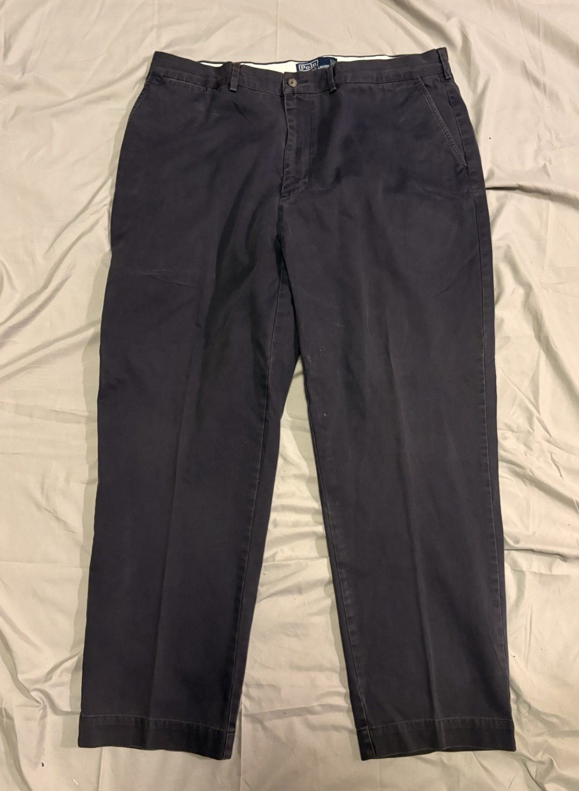 Vintage Polo Ralph Lauren Navy Blue Pleated Classic Chino Pants Men’s 38x30