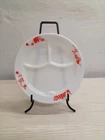 VINTAGE PYREX WHITE & RED CHILDS DIVIDED CIRCUS PLATE