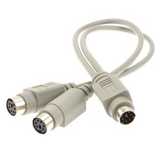 PS2 6 Pin Male To Female Extension Cable Y Splitter Connector For Keyboard Mouse