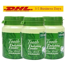 3x Supaporn Tooth Powder Polishing Toothpaste Plus Thai Herbs and Fluoride 90 g.