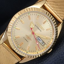 VINTAGE CITIZEN AUTOMATIC REFURBISHED JAPAN MENS GOLDEN DIAL WATCH a445261-1