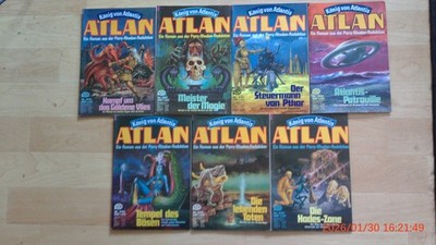 Atlan, 7 Sci-Fi-Romanhefte im Konvolut zw. Nummer 326 und 336, Erstauflage
