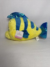 Disney Princess The Little Mermaid Flounder Plush Stuffed Animal Ariel Toy NEW
