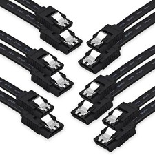 6-Pack 18 Inch SATA Cable, SATA III Cable 6Gbps Straight 180-180 Degree for SATA