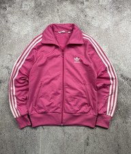 VTG Adidas Originals Firebird Pink Y2K Wmns Big Logo Track Zip Jacket 00 s RARE