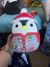 Squishmallow Luna Penguin Christmas Pajamas 8 inch Soft Plush