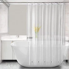 Long Shower Curtain Liner,72x75 Inch Length PEVA Clear Plastic Tall Shower Liner