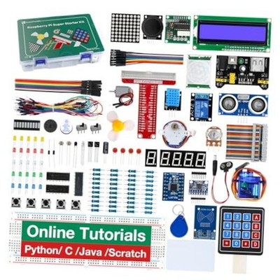Super Starter Kit for Raspberry Pi 5/4/4B/3B/3B+,Python C Java Scratch,with
