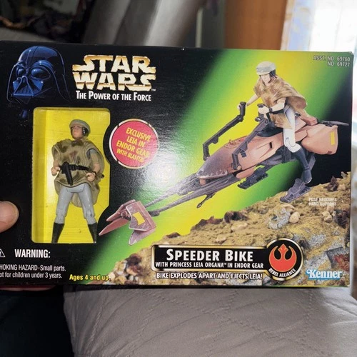 Star Wars - The Power of the Force Speeder Bike w/ Princess Leia Organa #ss