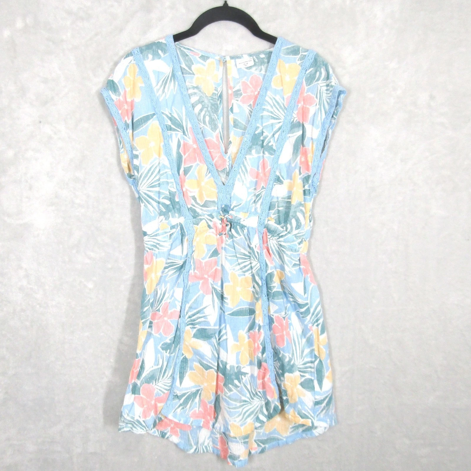 Abercrombie Kids Floral Dress Blue Pink Peach Beach Summer Cute 15/16