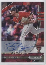 2020 Panini Prizm Draft Picks Burgundy Cracked Ice /12 Bryce Bonnin #PDP84 Auto