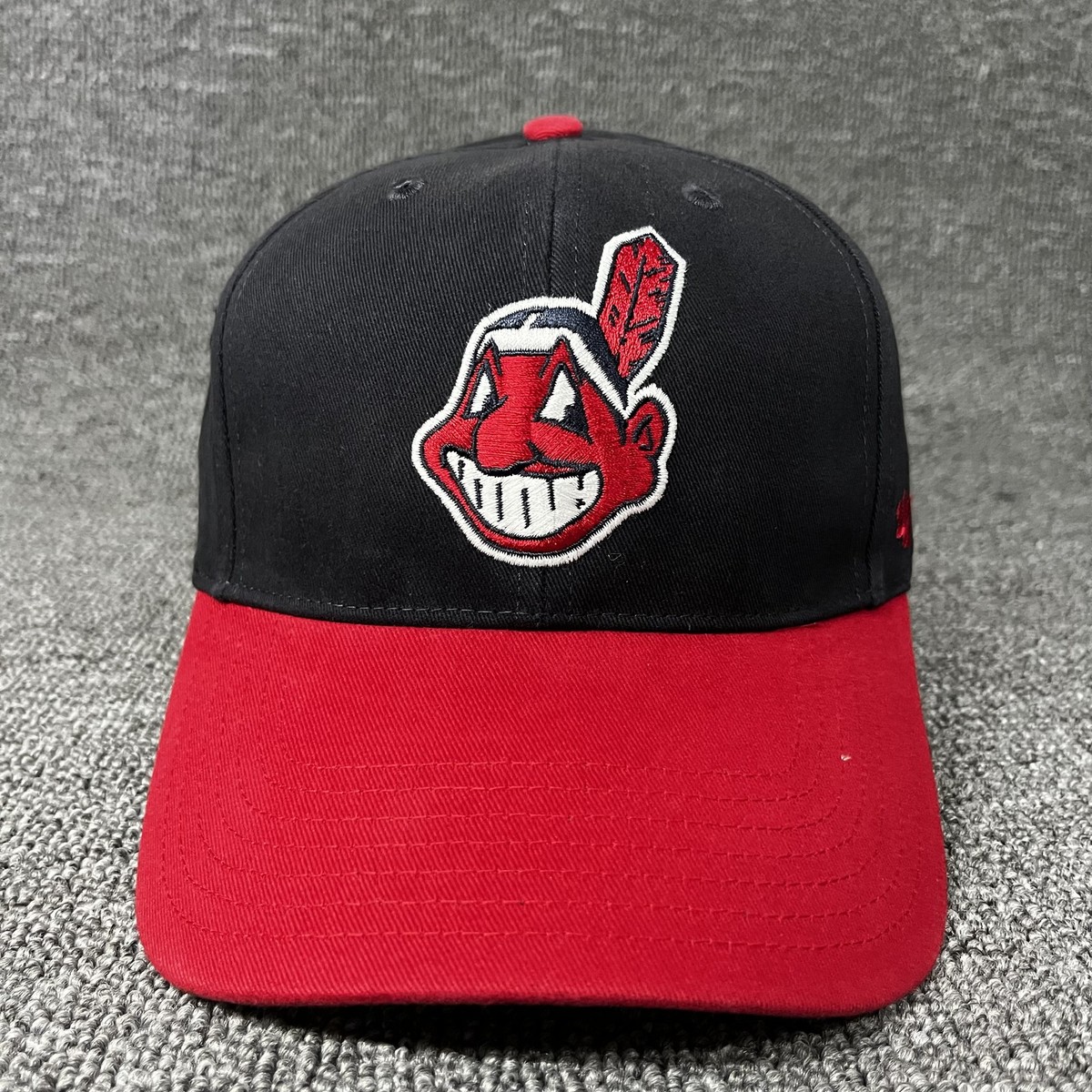 '47 Brand Cleveland Indians Chief Wahoo Adjustable Baseball Cap Black/Red